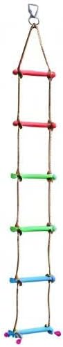 Rainbow Craft 6.6FT Climbing Rope Ninja Ladder for Kids - Kids Ninja Warrior Obstacle Course Accessories - Swing Rope Ladder