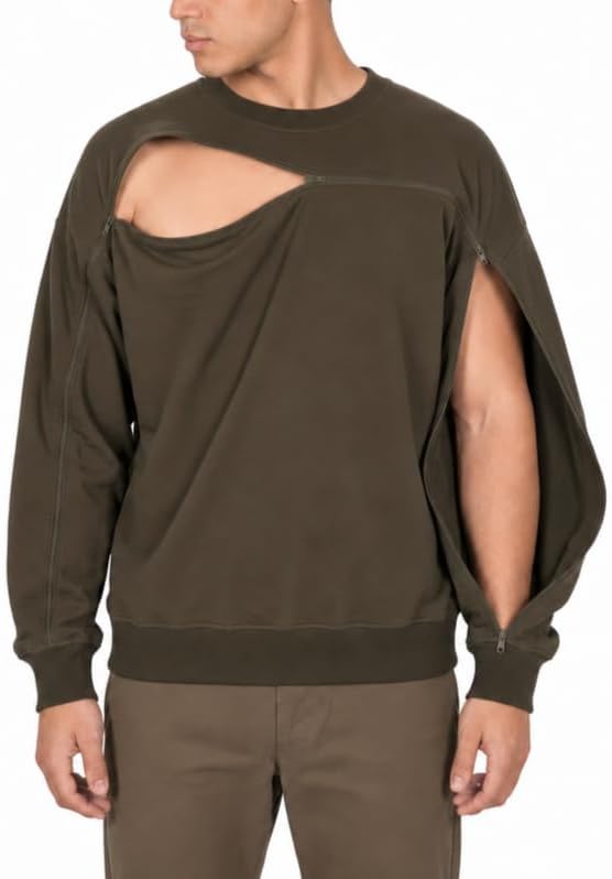 95% Cotton Crewneck with Full Arm & Chest Access | Dialysis, Chemo & IV Infusion Sweatshirt | Unisex Relaxed Fit