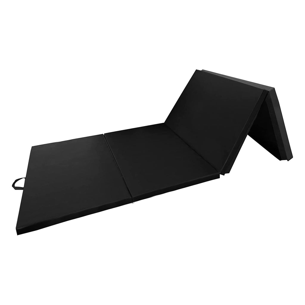 BalanceFrom 10x4 Feet 4-Panel Folding Gymnastics Mat – 2-Inch Thick Pad with Vinyl Surface and Carrying Handles for Tumbling, Yoga, Pilates, Home Workouts, and Martial Arts