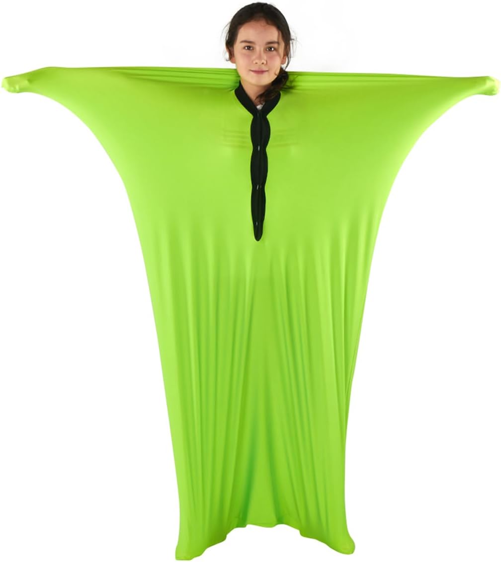 Sensory Sox Body Socks - Full-Body Wrap to Relieve Stress for Individuals with Autism, Anxiety - Deep Pressure Simulation Body Blanket Great for Dynamic Movement (Large 56"x27",Green)