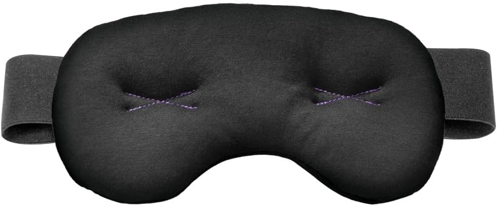 Brownmed Eye Pillow - Compression Eye Mask for Headache Support - Soothes Strain - Eases Sinus Pressure - Cooling - Universal Fit - Breathable Cotton - Washable & Reusable - Black