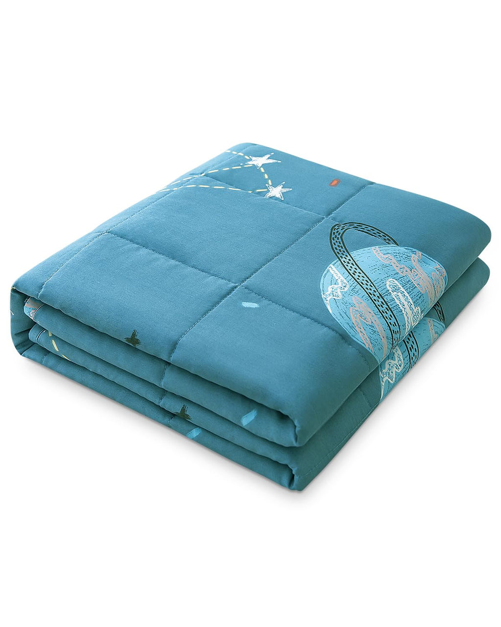 Sivio Weighted Blanket - All-Natural 100% Cotton Weighted Blanket 5 lbs 36 x 48 inches, Washable Breathable Heavy Blanket for Calm Sleeping for Home and School Nap, Blue Dinosaur