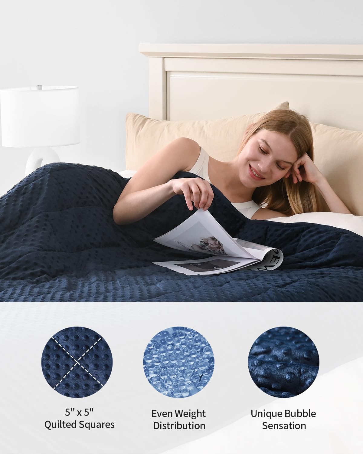 Mr. Sandman Weighted Blanket for Adults Queen Size 15 lbs, Soft Cooling Heavy Minky Blanket for Sleep, Washable Throw Blanket with Glass Beads, 60 x 80 Inches, Grey