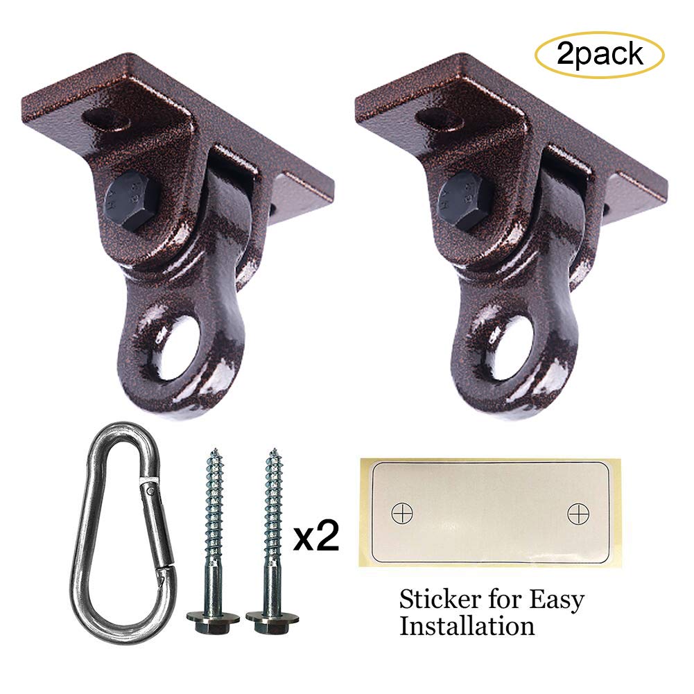 ABUSA Heavy Duty Black Swing Hangers Screws Bolts Included Over 5000 lb Capacity Playground Porch Yoga Seat Trapeze Wooden Sets Indoor Outdoor 2 Pack