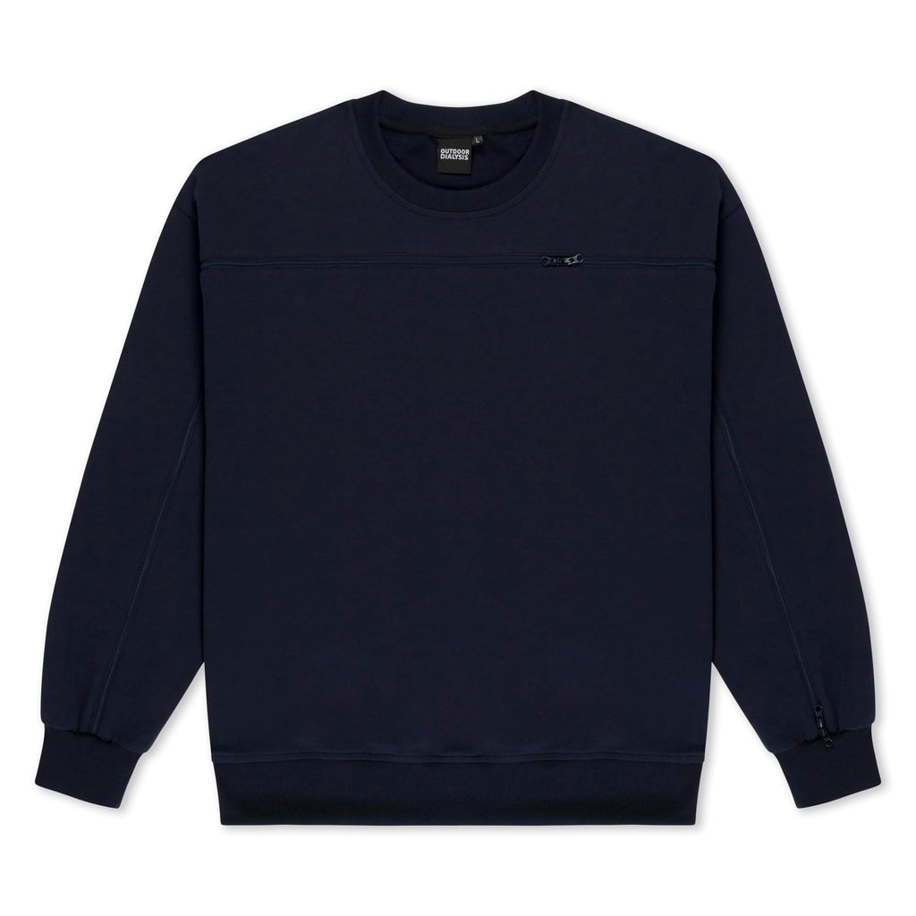95% Cotton Crewneck with Full Arm & Chest Access | Dialysis, Chemo & IV Infusion Sweatshirt | Unisex Relaxed Fit