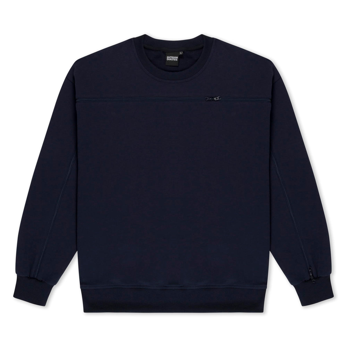 95% Cotton Crewneck with Full Arm & Chest Access | Dialysis, Chemo & IV Infusion Sweatshirt | Unisex Relaxed Fit