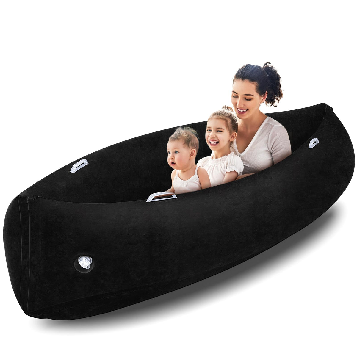Namalu Extra Large 80/60inch Comfy Peapod Sensory Chair for Kids Gift for Reading Corner Inflatable Classroom Furniture Sensory Toys for Kids Children with Autism(Gray,80 Inch)
