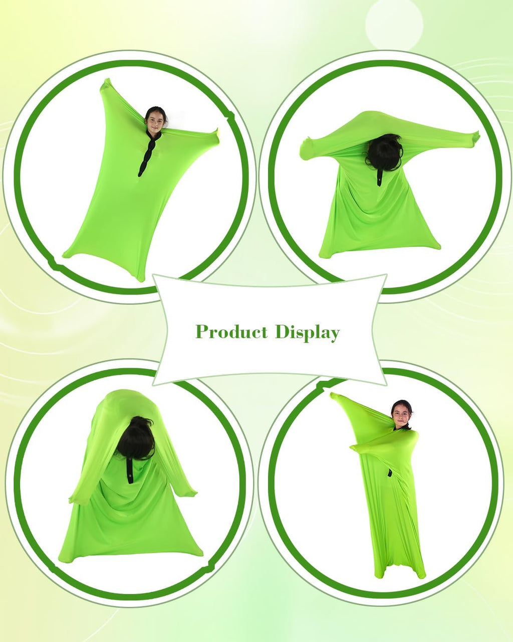 Sensory Sox Body Socks - Full-Body Wrap to Relieve Stress for Individuals with Autism, Anxiety - Deep Pressure Simulation Body Blanket Great for Dynamic Movement (Large 56"x27",Green)