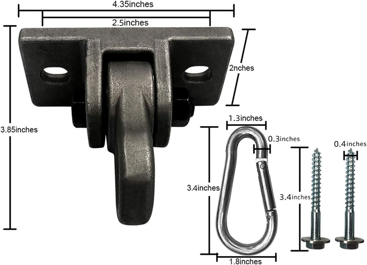 ABUSA Heavy Duty Black Swing Hangers Screws Bolts Included Over 5000 lb Capacity Playground Porch Yoga Seat Trapeze Wooden Sets Indoor Outdoor 2 Pack