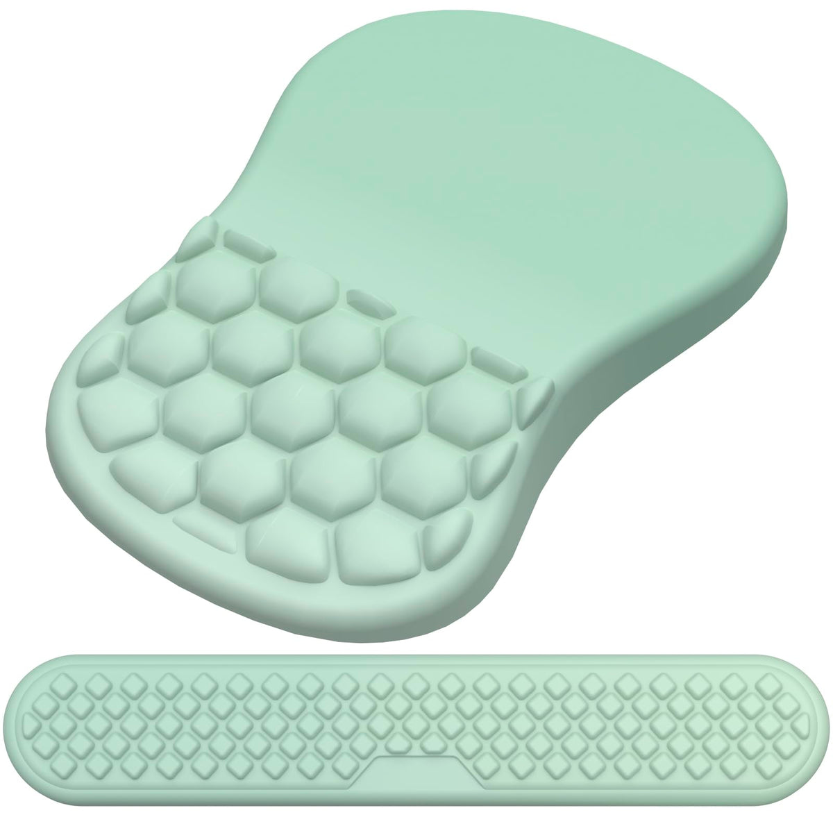 Ergonomic Mouse Pad with Wrist Support and Keyboard Wrist Rest Set | Memory Foam Wrist Cushion, Non-Slip PU Base, Massage Design, Relieves Wrist Pressure for Work, Gaming & Office Use