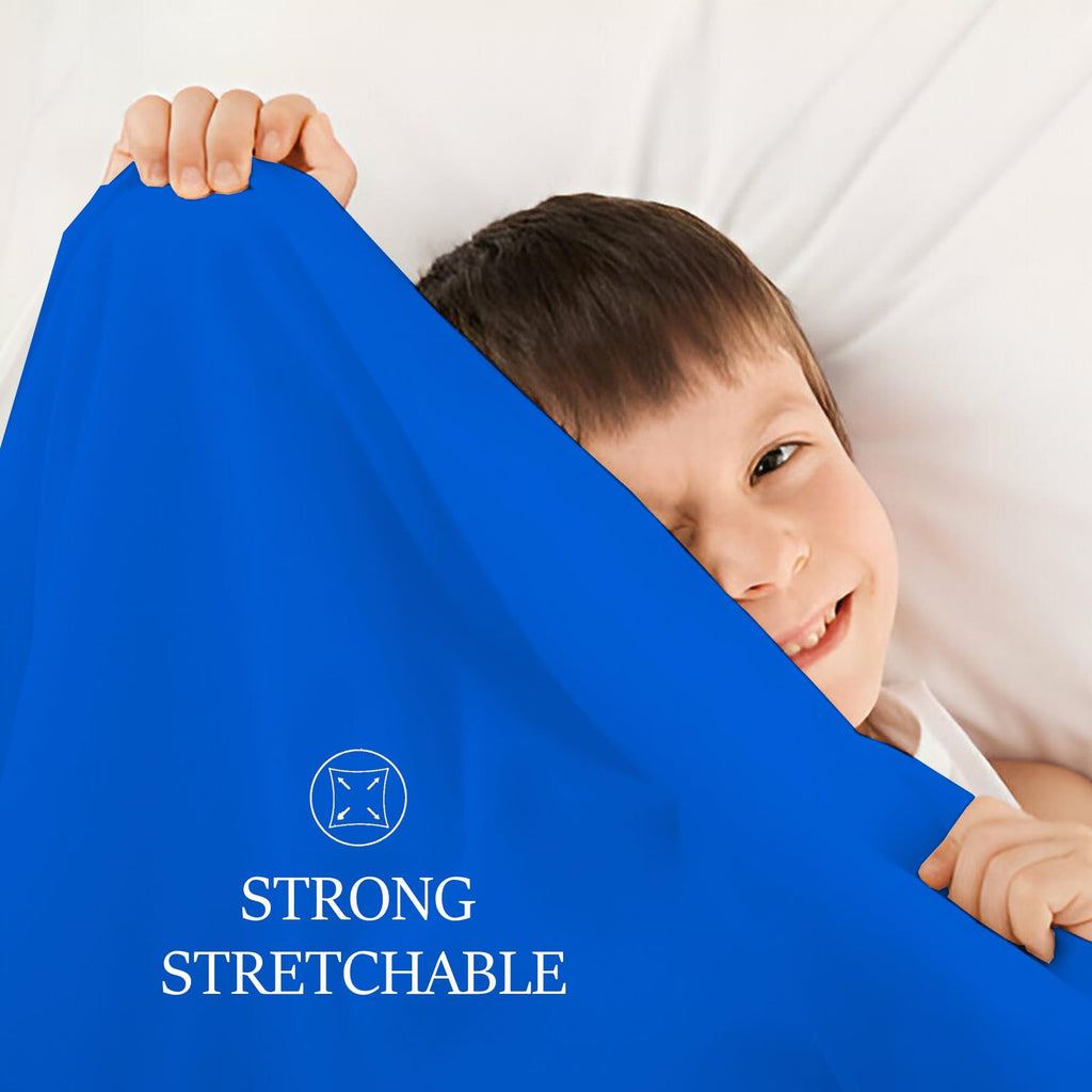 Sensory Bed Sheet for Deep Pressure Therapy – Spandex Bed Sheet – Sensory Compression Blanket for ADHD, Autism – Breathable & Hypoallergenic, Blue, Twin Size
