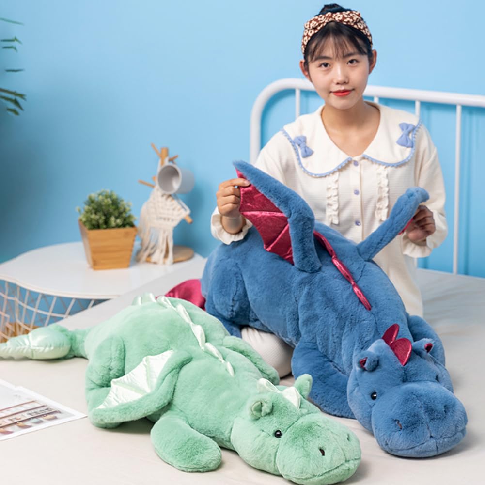 Little Weighted Dragon Stuffed Animal 27.6" 2Lbs, Small Black Weighted Plush Dragon Toy for Kids and Adults(2025 Weighted Version)