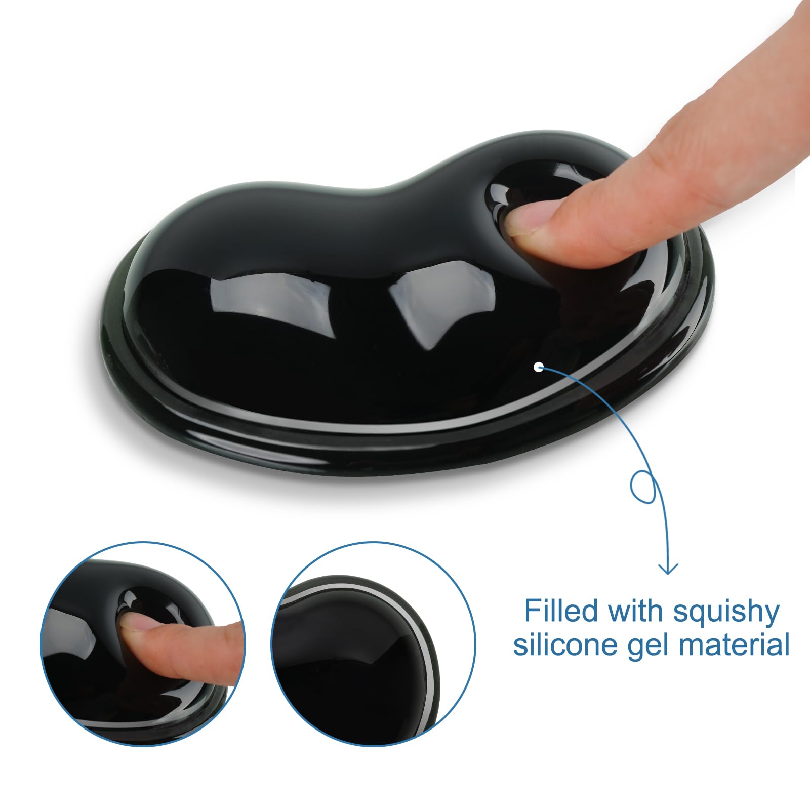 Ergonomic Gel Wrist Rest for Mouse, Computer Mouse Wrist Support for Arm Pain Relief, Heart-Shaped Cute Hand Wrist Cushion for Home and Office Working Gaming Anti-Fatigu