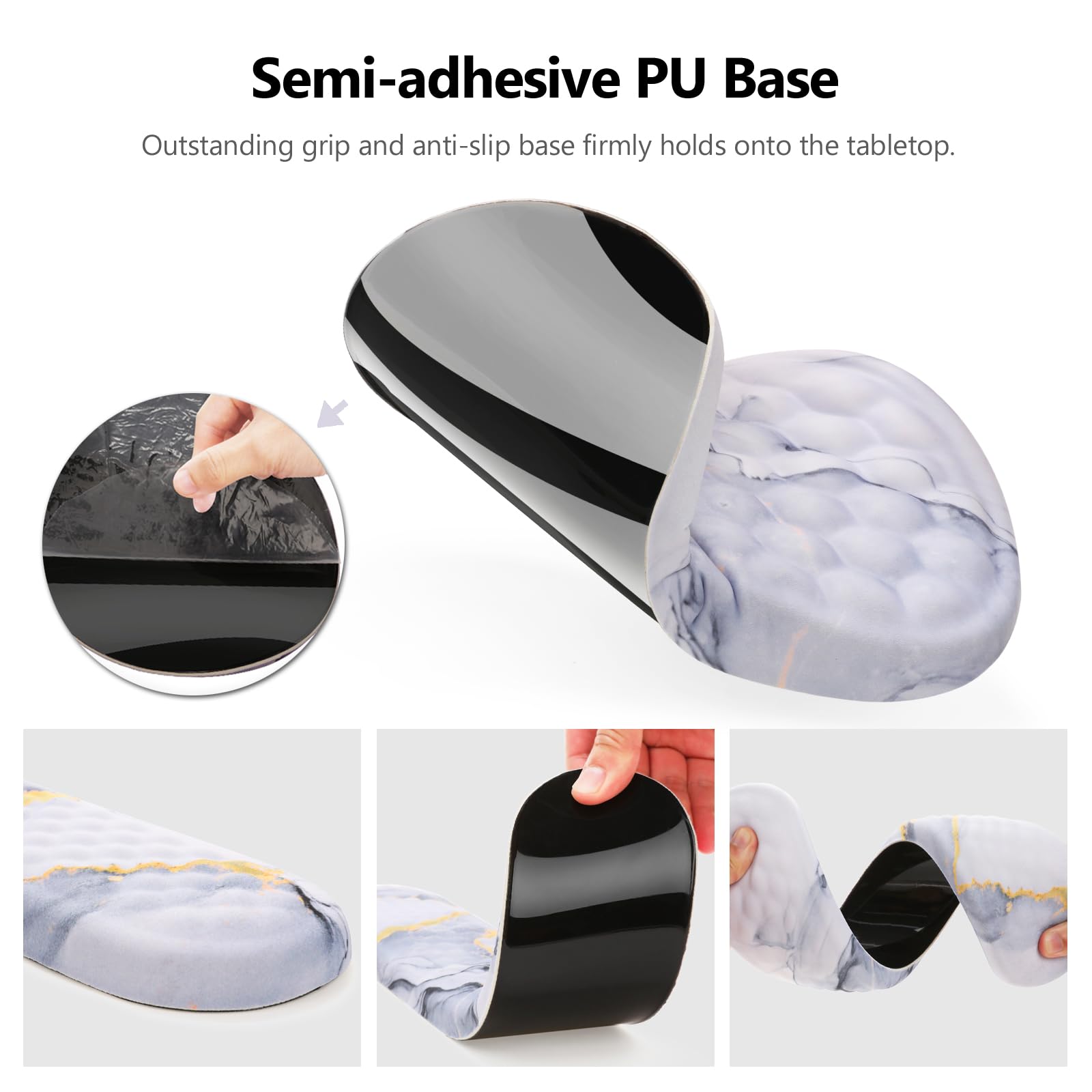 Ergonomic Mouse Pad with Wrist Support and Keyboard Wrist Rest Set | Memory Foam Wrist Cushion, Non-Slip PU Base, Massage Design, Relieves Wrist Pressure for Work, Gaming & Office Use