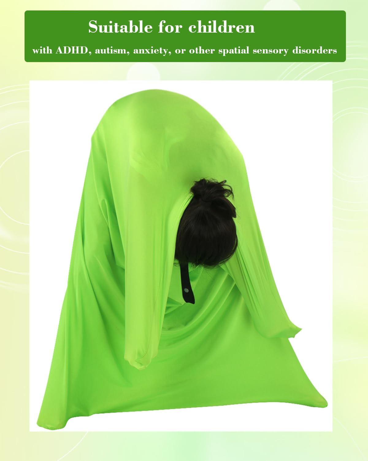 Sensory Sox Body Socks - Full-Body Wrap to Relieve Stress for Individuals with Autism, Anxiety - Deep Pressure Simulation Body Blanket Great for Dynamic Movement (Large 56"x27",Green)