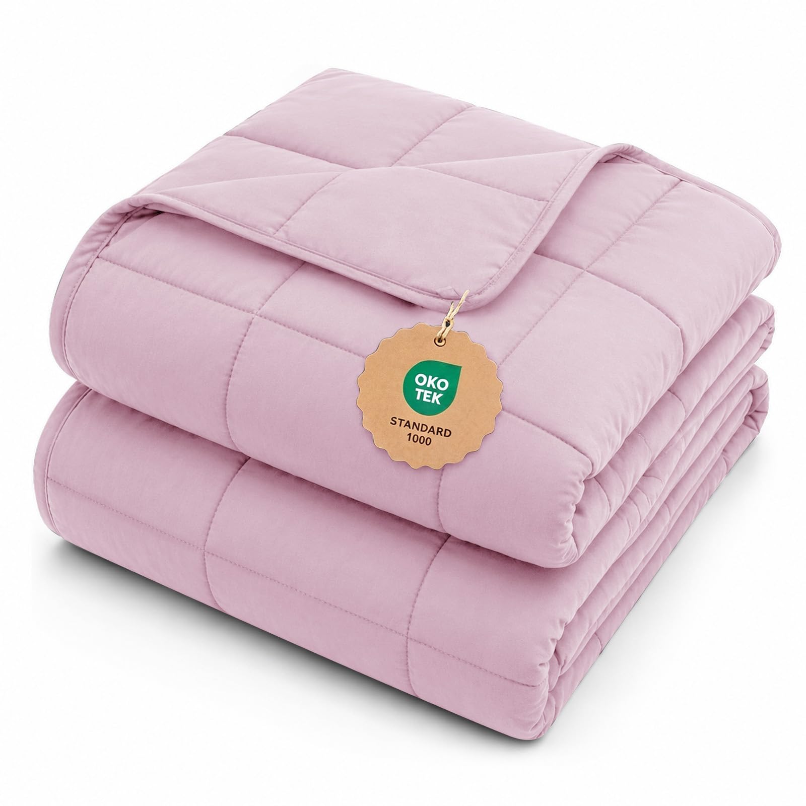 L'AGRATY Weighted Blanket for Adults 15lbs, 48"x72", Dark Grey Twin Full Size Heavy Throw Blanket, Cooling, Breathable, Microfiber with Glass Beads, Big, Washable, All-Season