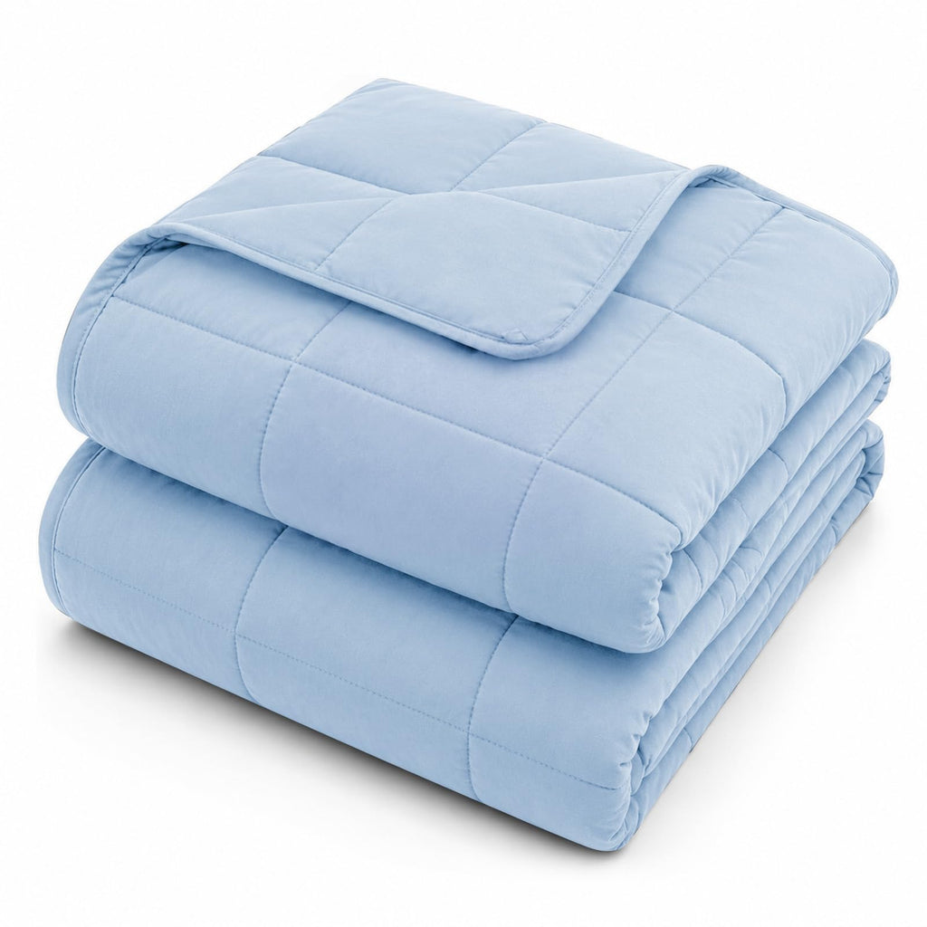 L'AGRATY Weighted Blanket for Adults 15lbs, 48"x72", Dark Grey Twin Full Size Heavy Throw Blanket, Cooling, Breathable, Microfiber with Glass Beads, Big, Washable, All-Season