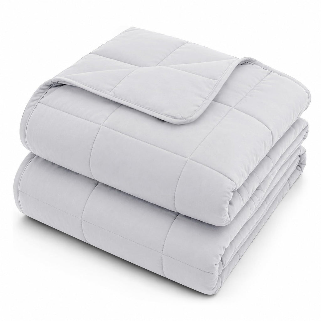 L'AGRATY Weighted Blanket for Adults 15lbs, 48"x72", Dark Grey Twin Full Size Heavy Throw Blanket, Cooling, Breathable, Microfiber with Glass Beads, Big, Washable, All-Season