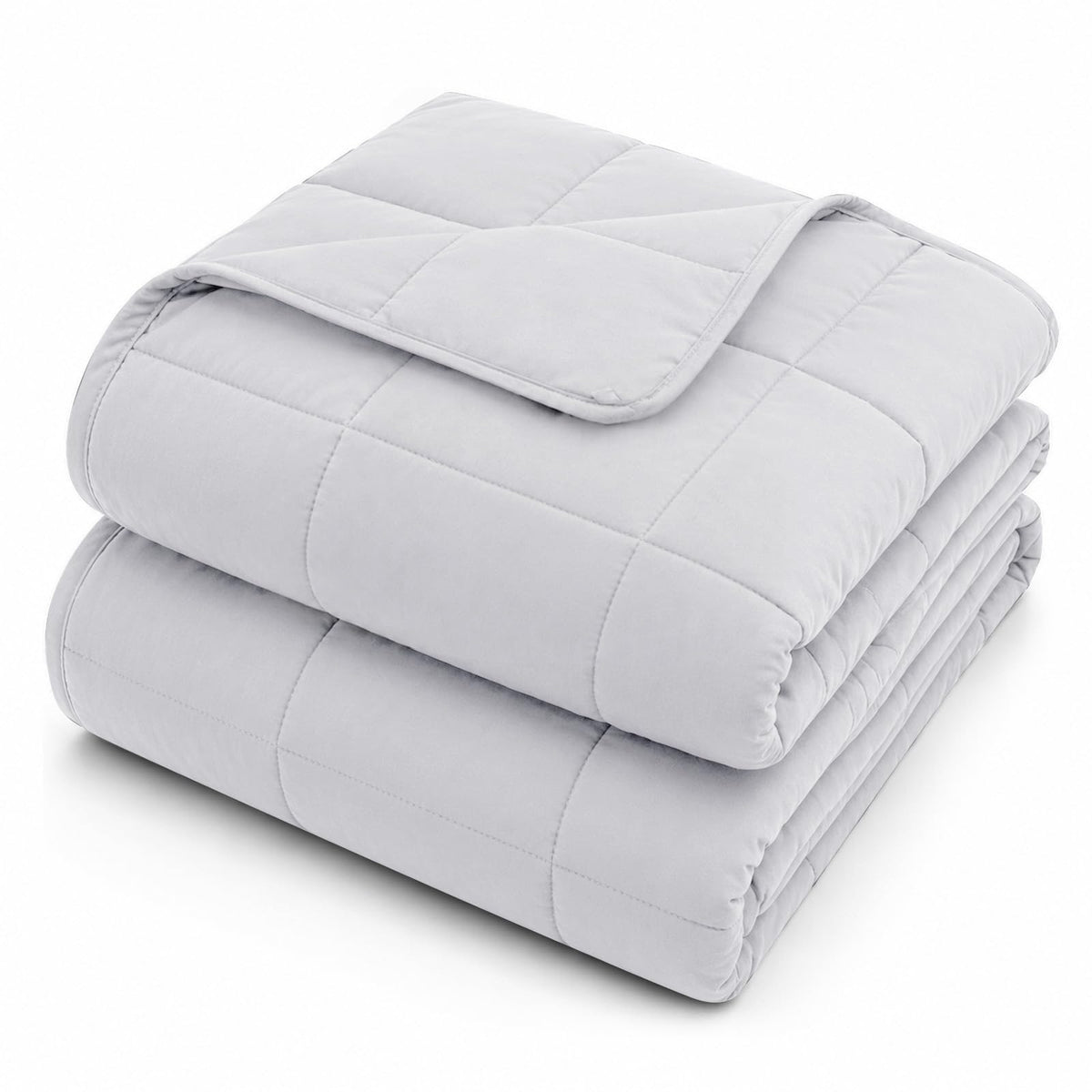 L'AGRATY Weighted Blanket for Adults 15lbs, 48"x72", Dark Grey Twin Full Size Heavy Throw Blanket, Cooling, Breathable, Microfiber with Glass Beads, Big, Washable, All-Season
