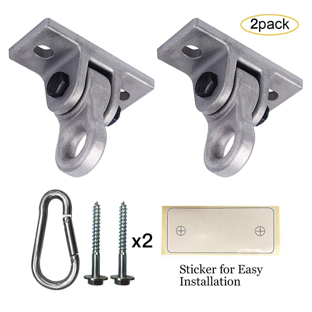 ABUSA Heavy Duty Black Swing Hangers Screws Bolts Included Over 5000 lb Capacity Playground Porch Yoga Seat Trapeze Wooden Sets Indoor Outdoor 2 Pack