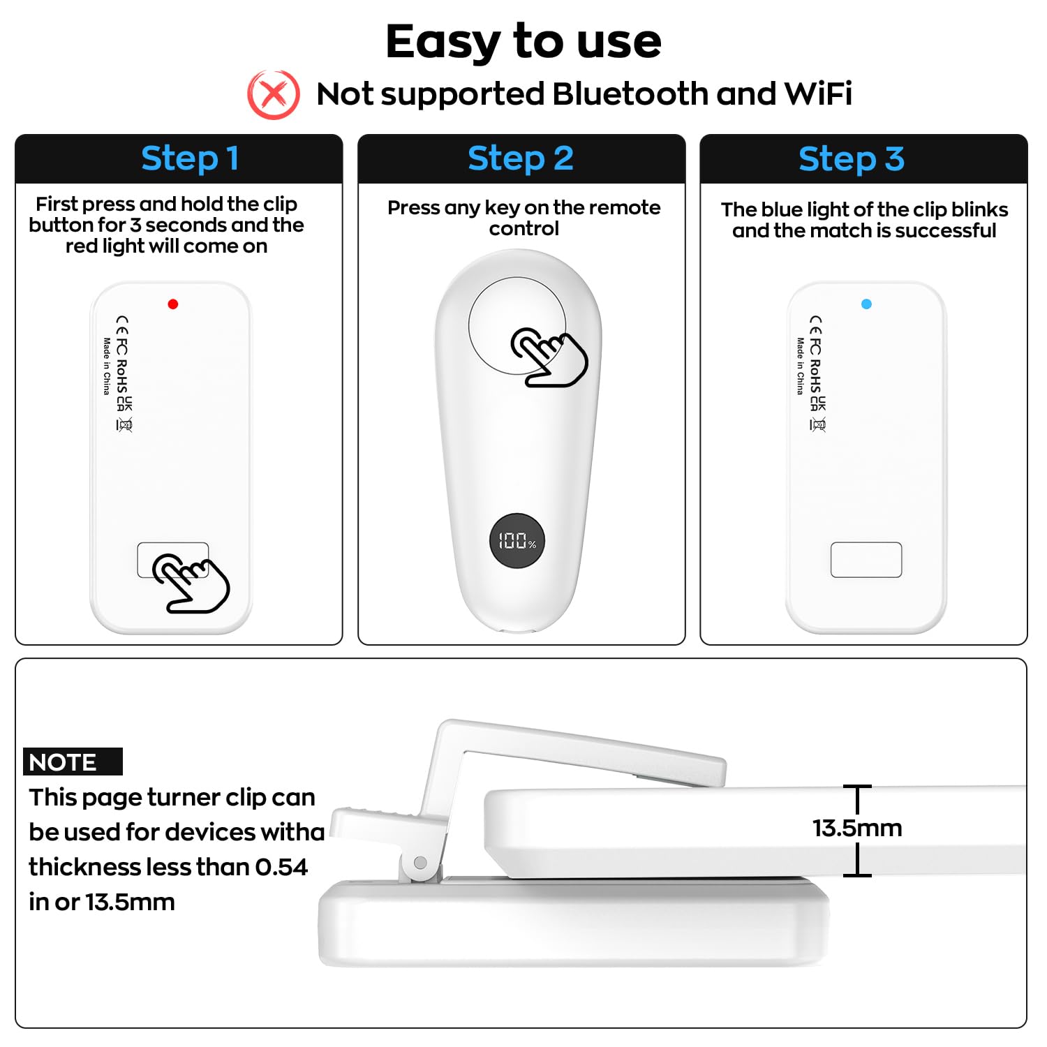 Remote Page Turner for Kindle Paperwhite Scribe Accessories | Page Turner Clicker For iPad Tablets Reading Novels Taking, Phone Camera Video Record Triggers Remote,Green