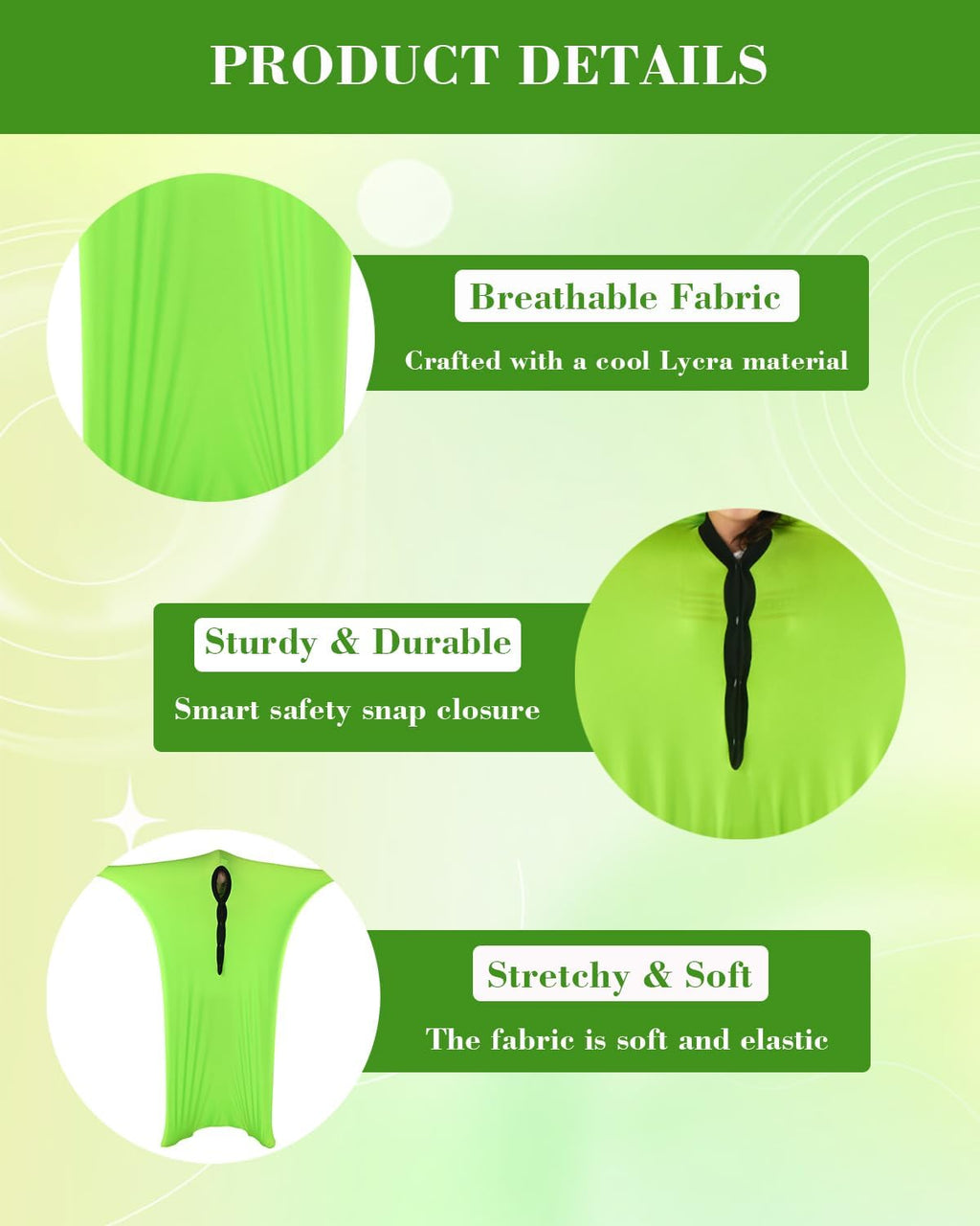 Sensory Sox Body Socks - Full-Body Wrap to Relieve Stress for Individuals with Autism, Anxiety - Deep Pressure Simulation Body Blanket Great for Dynamic Movement (Large 56"x27",Green)