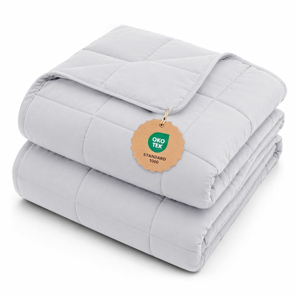 L'AGRATY Weighted Blanket for Adults 15lbs, 48"x72", Dark Grey Twin Full Size Heavy Throw Blanket, Cooling, Breathable, Microfiber with Glass Beads, Big, Washable, All-Season