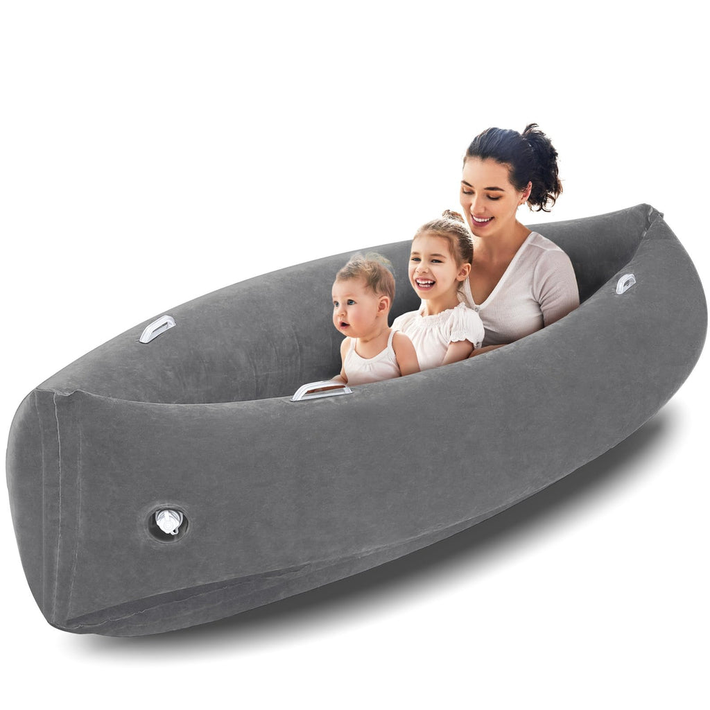 Namalu Extra Large 80/60inch Comfy Peapod Sensory Chair for Kids Gift for Reading Corner Inflatable Classroom Furniture Sensory Toys for Kids Children with Autism(Gray,80 Inch)