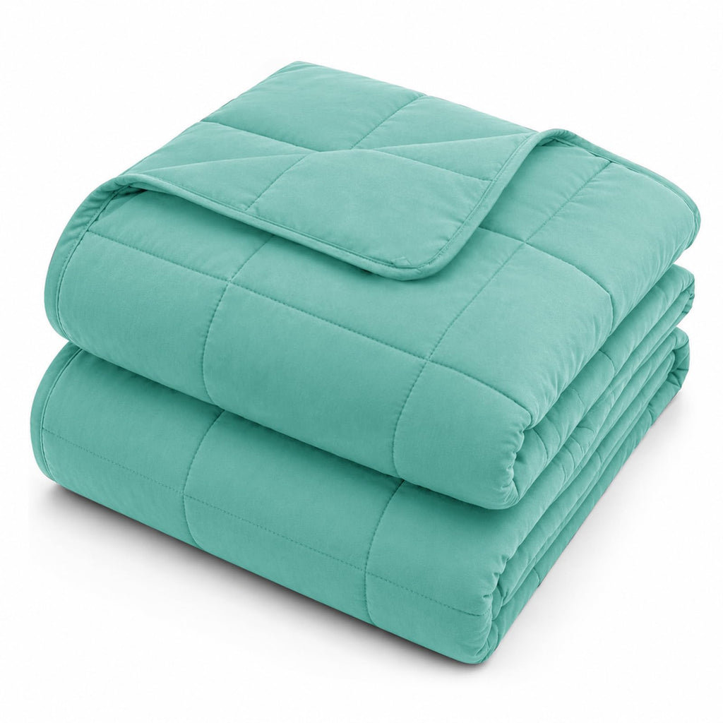 L'AGRATY Weighted Blanket for Adults 15lbs, 48"x72", Dark Grey Twin Full Size Heavy Throw Blanket, Cooling, Breathable, Microfiber with Glass Beads, Big, Washable, All-Season
