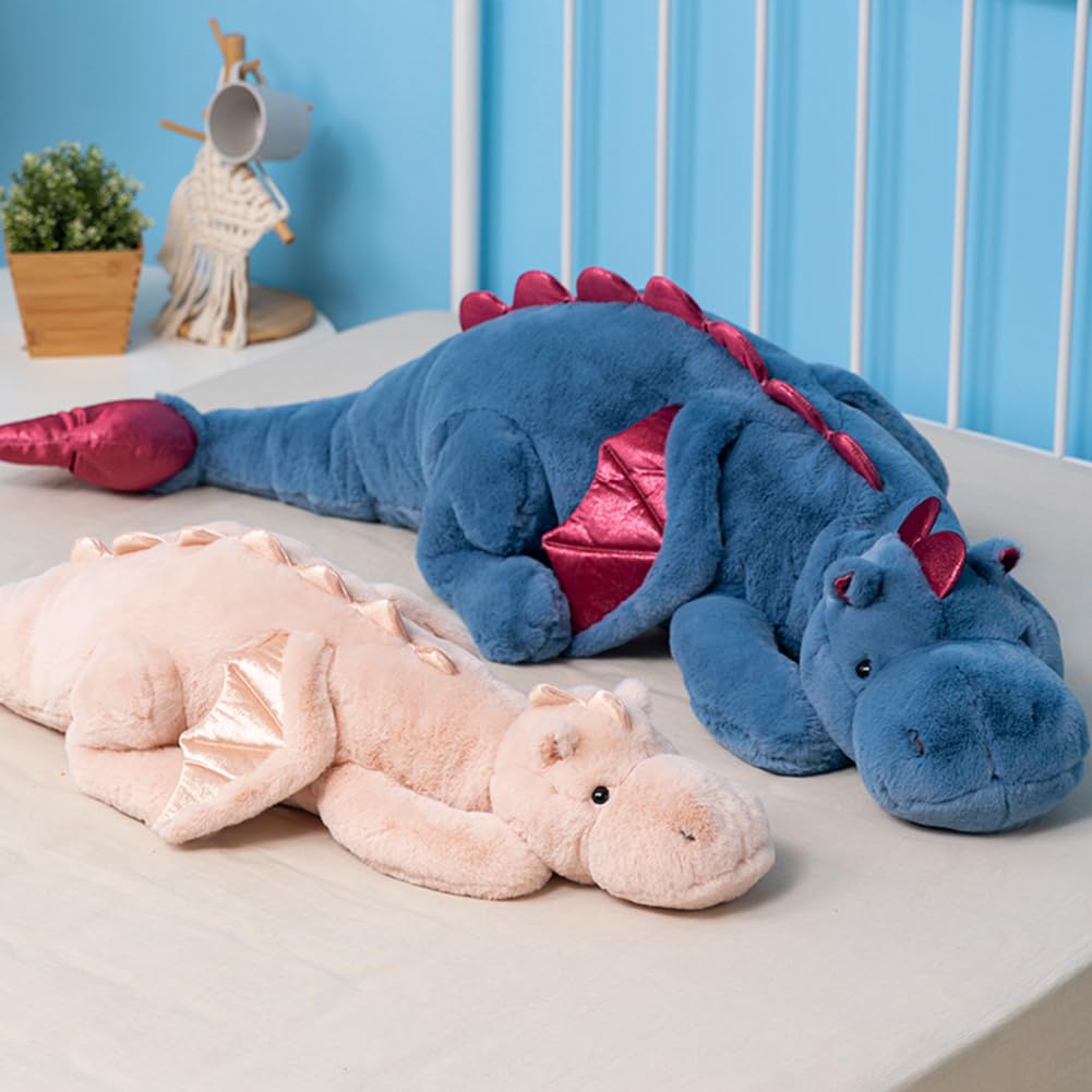 Little Weighted Dragon Stuffed Animal 27.6" 2Lbs, Small Black Weighted Plush Dragon Toy for Kids and Adults(2025 Weighted Version)
