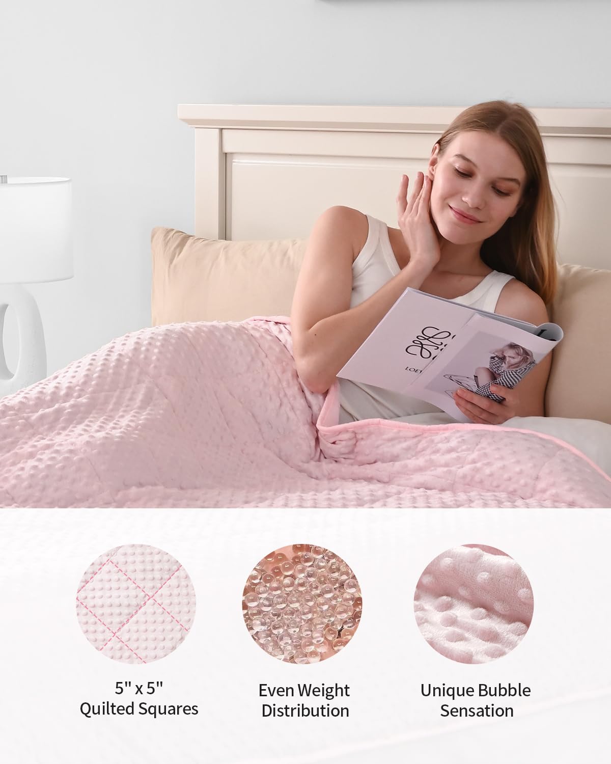 Mr. Sandman Weighted Blanket for Adults Queen Size 15 lbs, Soft Cooling Heavy Minky Blanket for Sleep, Washable Throw Blanket with Glass Beads, 60 x 80 Inches, Grey