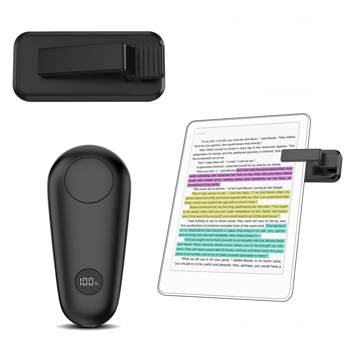 Remote Page Turner for Kindle Paperwhite Scribe Accessories | Page Turner Clicker For iPad Tablets Reading Novels Taking, Phone Camera Video Record Triggers Remote,Green