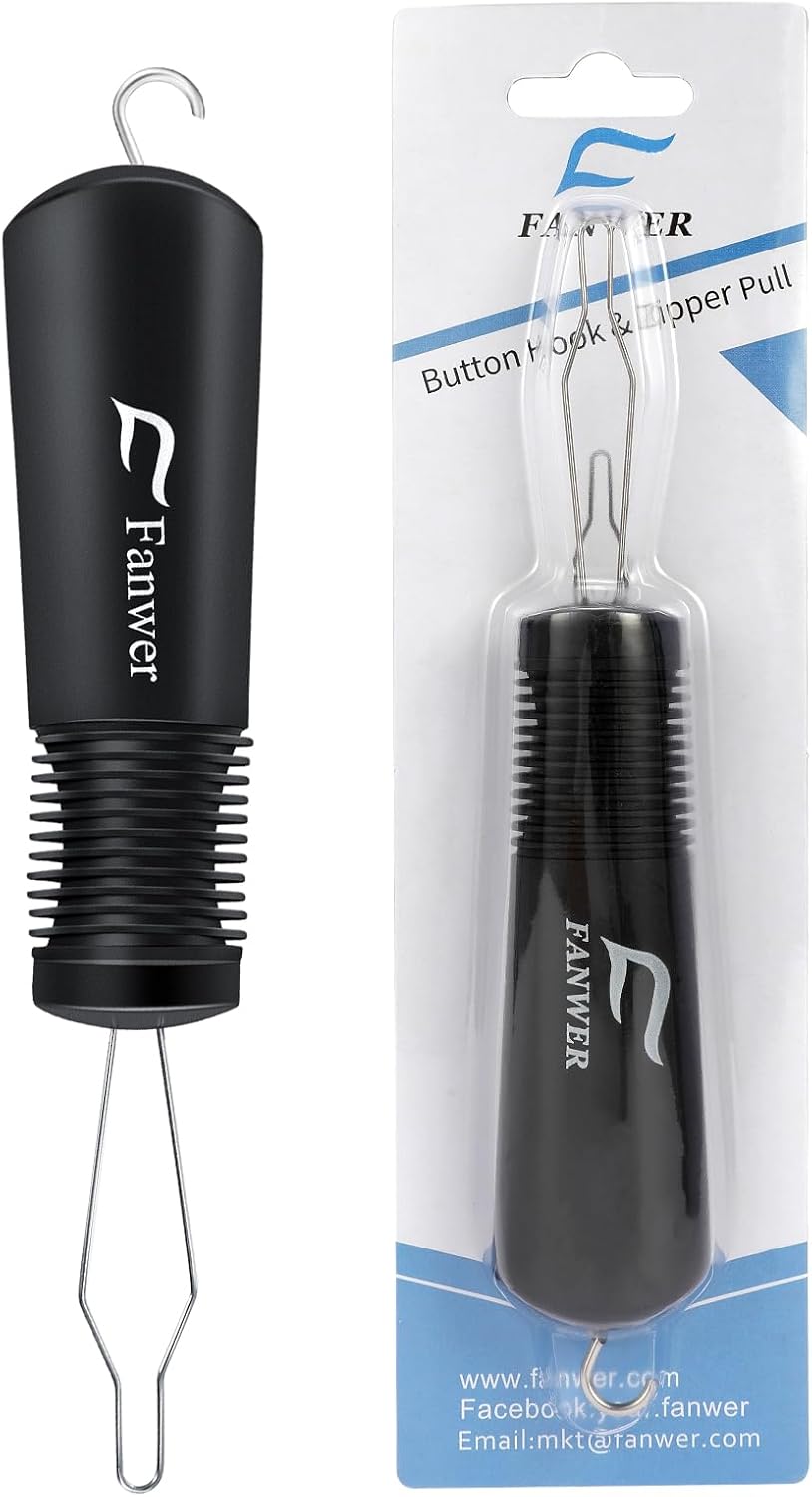 Button Hook and Zipper Pull One Hand Buttons aids Button Assist Device