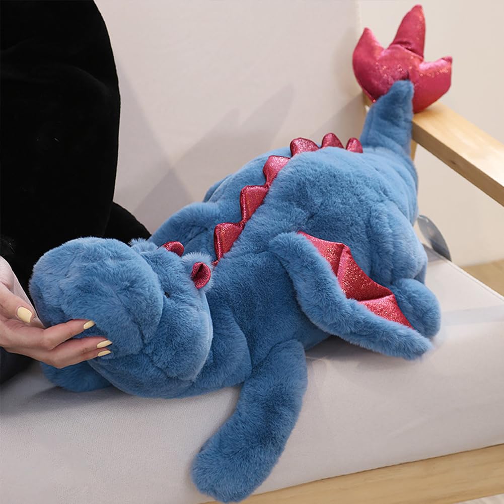Little Weighted Dragon Stuffed Animal 27.6" 2Lbs, Small Black Weighted Plush Dragon Toy for Kids and Adults(2025 Weighted Version)