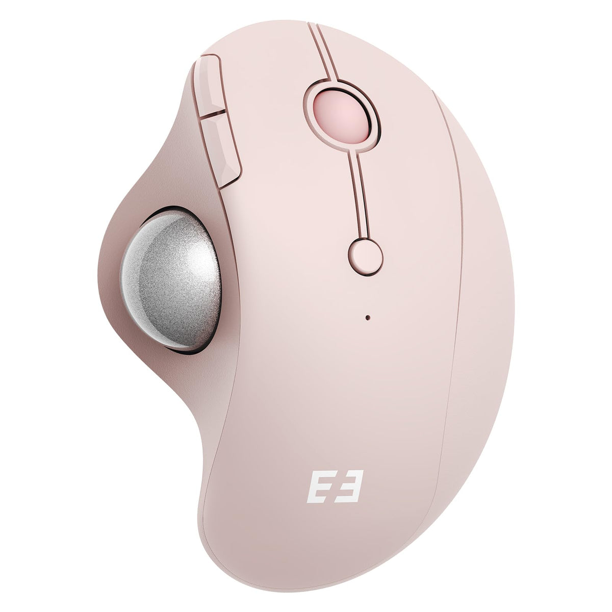 seenda Wireless Trackball Mouse, Ergonomic Bluetooth Rollerball Mouse Rechargeable, 3 Device Connection Optical Mice Adjustable DPI Thumb Control Mice Compatible for PC/Laptop/Windows/Mac - Pink