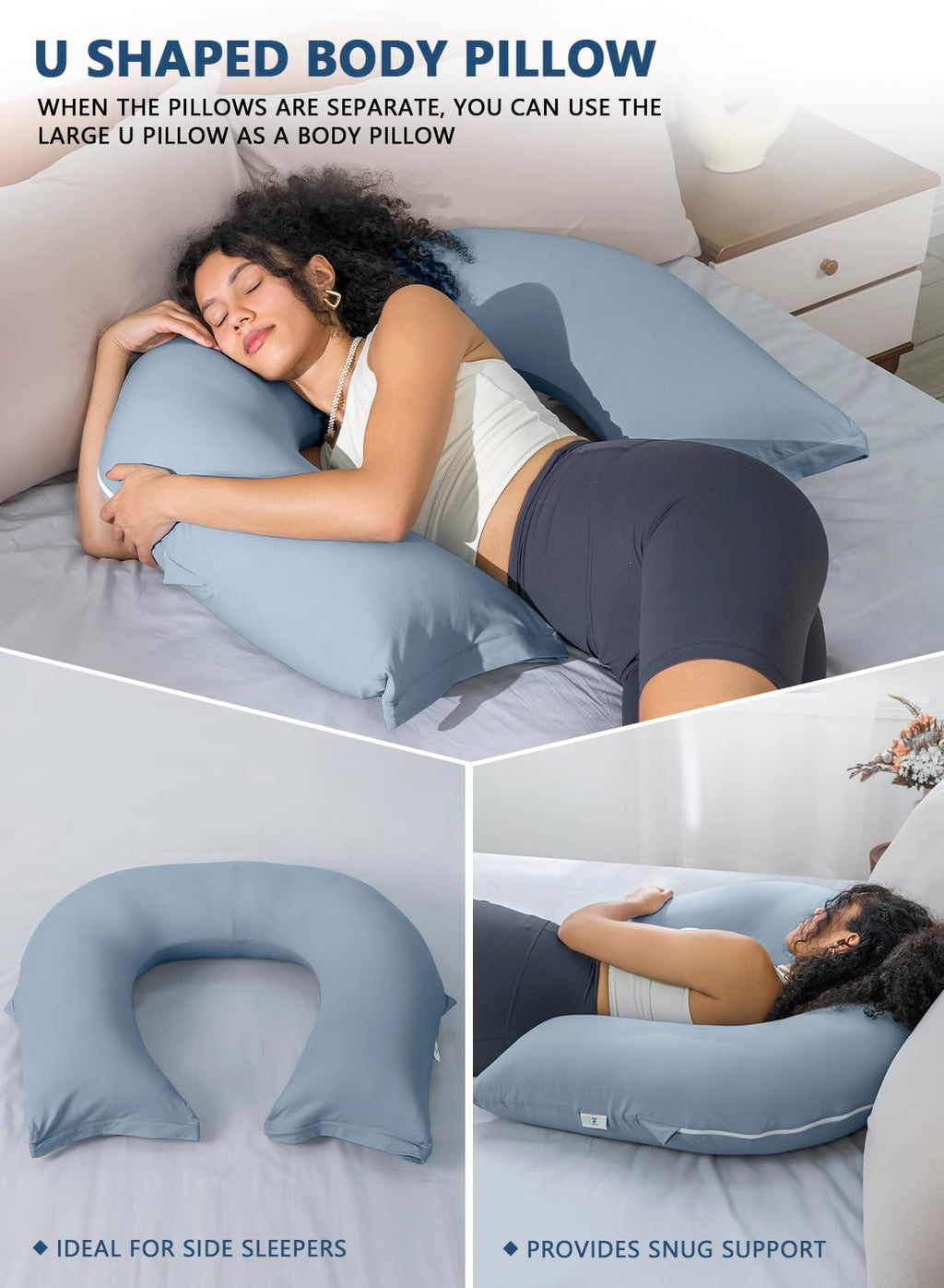INSEN Reading Pillow, Back Pillow for Sitting in Bed for Reading, Nurse & Relax, Reading Pillow for Adults, Moms & Kids, Sit Up Pillow for Bed (Grey, 45in)