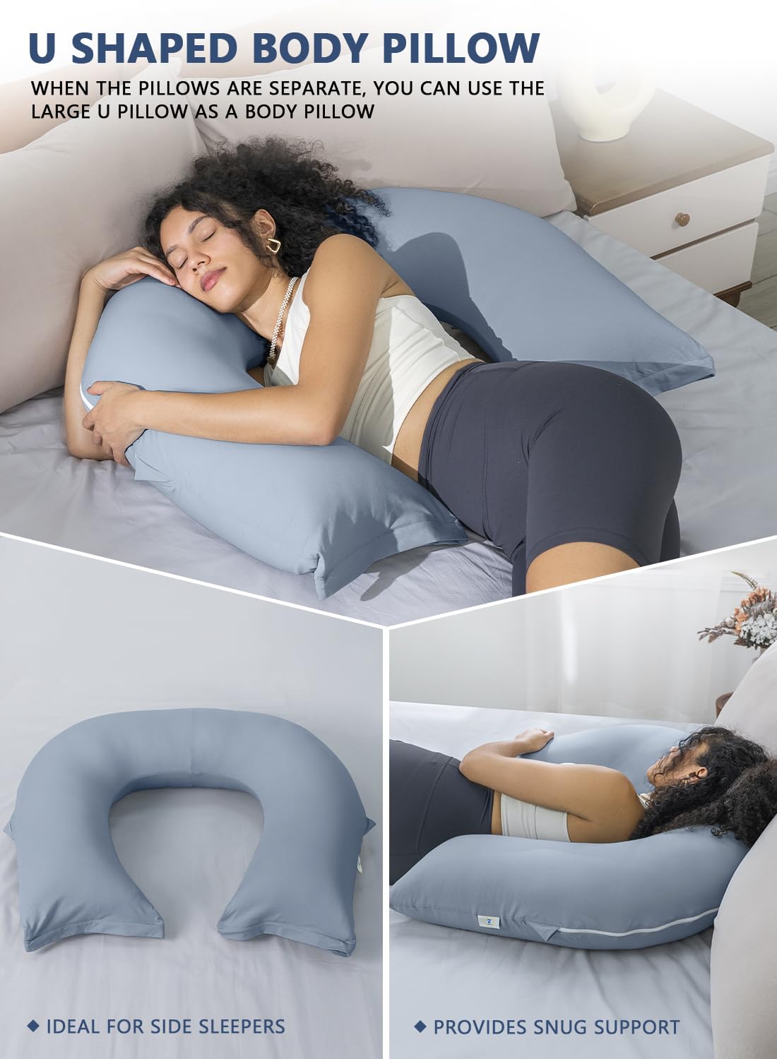 INSEN Reading Pillow, Back Pillow for Sitting in Bed for Reading, Nurse & Relax, Reading Pillow for Adults, Moms & Kids, Sit Up Pillow for Bed (Grey, 45in)