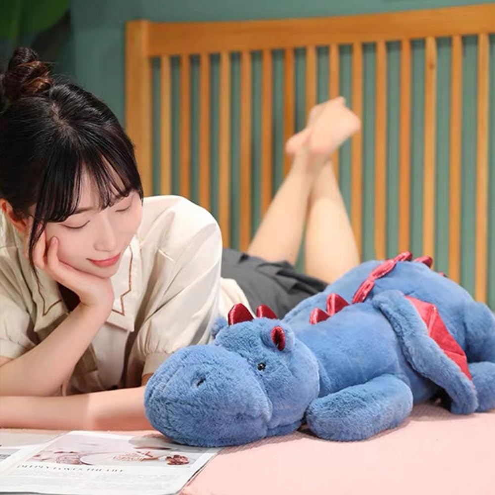 Little Weighted Dragon Stuffed Animal 27.6" 2Lbs, Small Black Weighted Plush Dragon Toy for Kids and Adults(2025 Weighted Version)