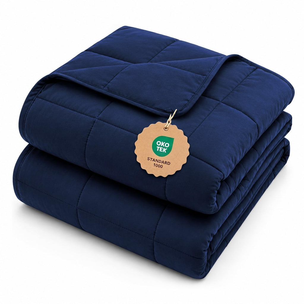 L'AGRATY Weighted Blanket for Adults 15lbs, 48"x72", Dark Grey Twin Full Size Heavy Throw Blanket, Cooling, Breathable, Microfiber with Glass Beads, Big, Washable, All-Season