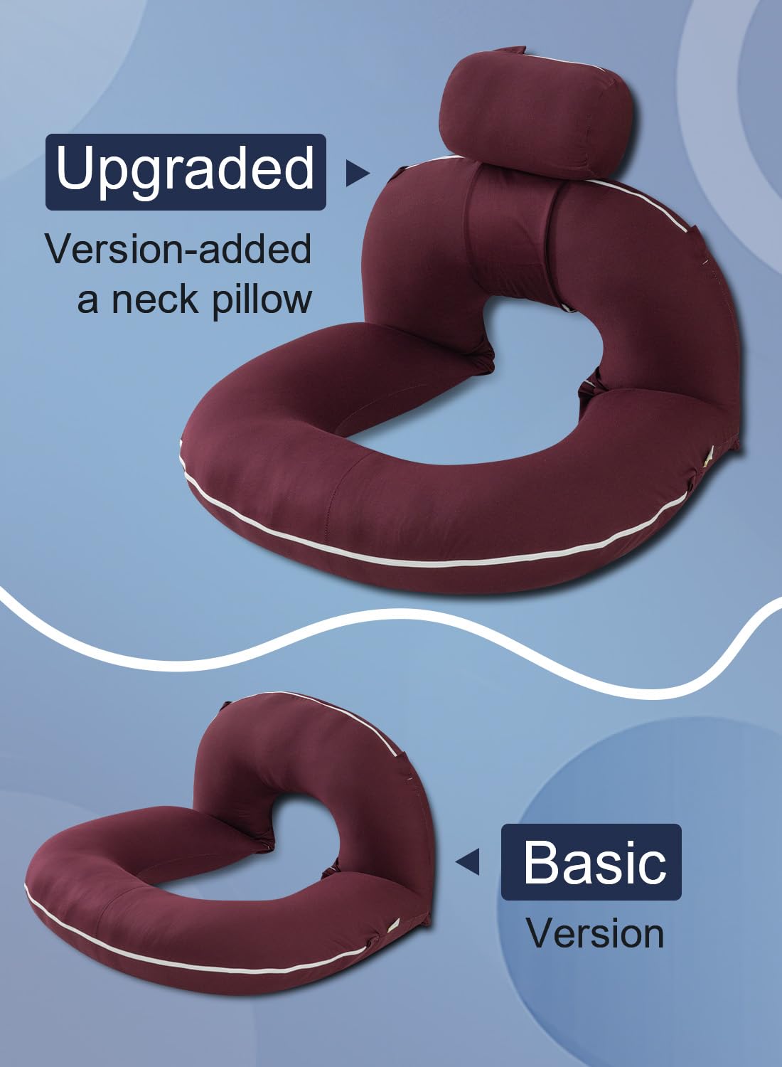 INSEN Reading Pillow, Back Pillow for Sitting in Bed for Reading, Nurse & Relax, Reading Pillow for Adults, Moms & Kids, Sit Up Pillow for Bed (Grey, 45in)