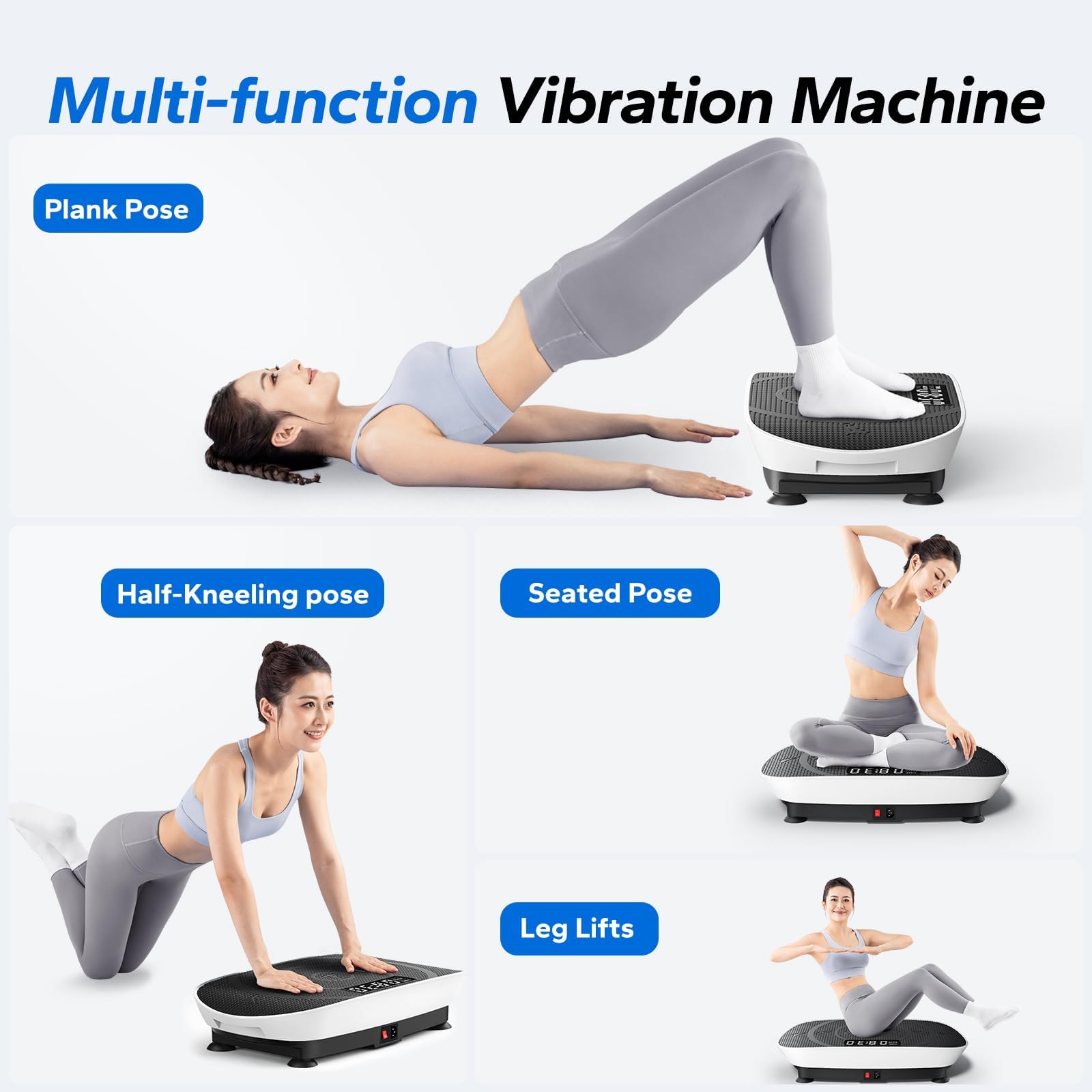 MERACH Vibration Plate Exercise Machine, Whole Body Workout Equipment for Women, Bluetooth and Silicone Pedal, Vibration Plate with Auto Mode, Vibrate Fitness Platform for Home