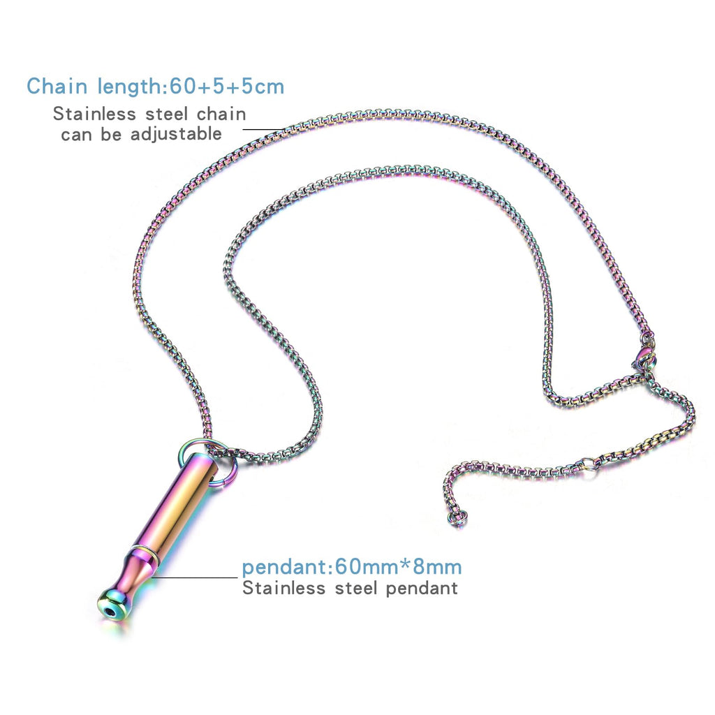 Mindfulness Breathing Necklace Stress Relief Pendant | Stainless Steel, Anxiety Breathe, Stop Smoking Necklace for Women Men
