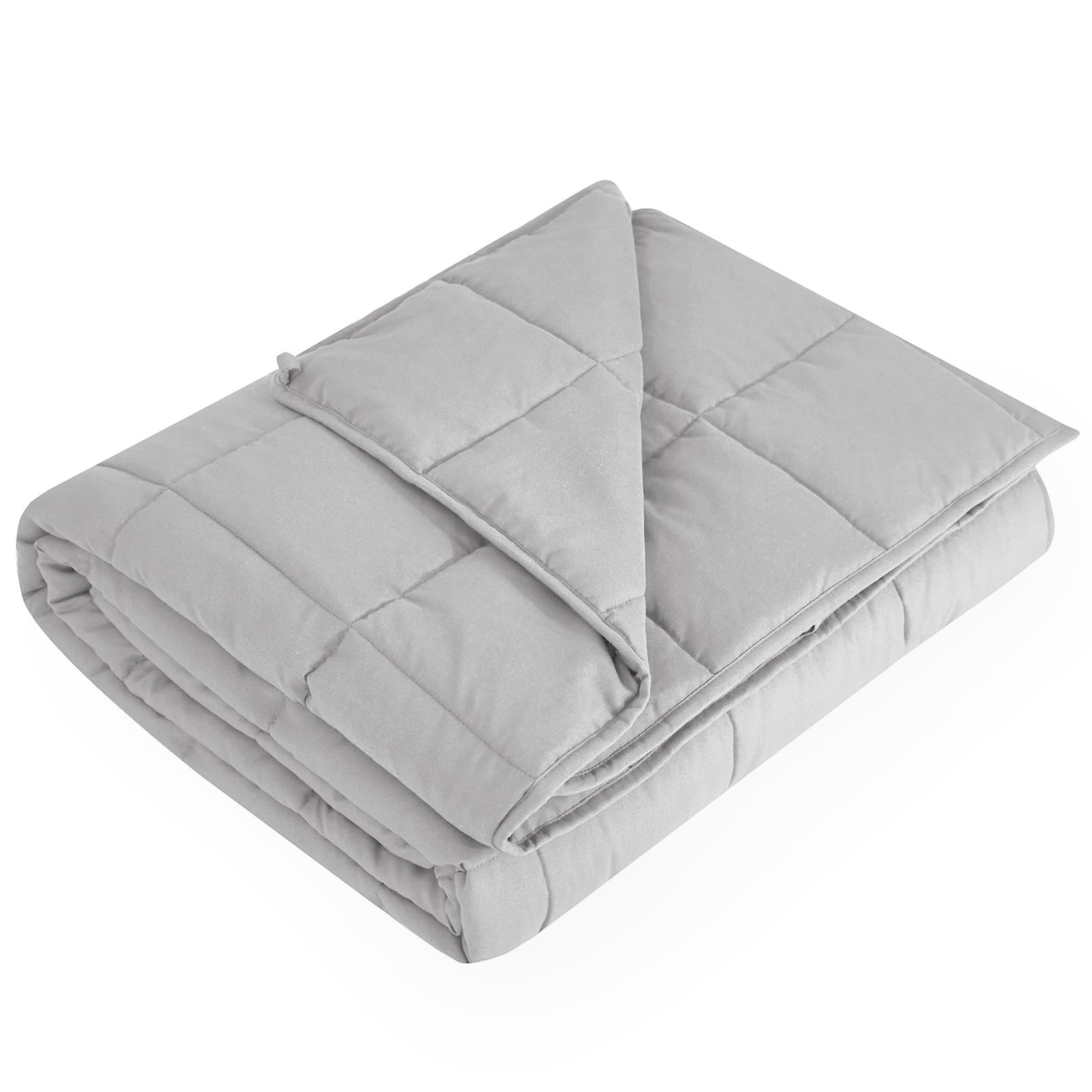 L'AGRATY Weighted Blanket for Adults 15lbs, 48"x72", Dark Grey Twin Full Size Heavy Throw Blanket, Cooling, Breathable, Microfiber with Glass Beads, Big, Washable, All-Season