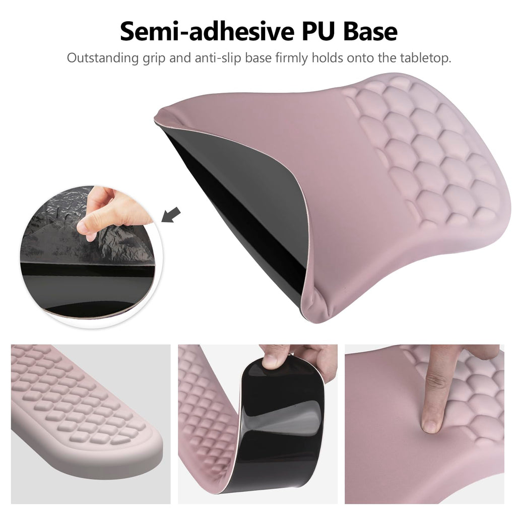 Ergonomic Mouse Pad with Wrist Support and Keyboard Wrist Rest Set | Memory Foam Wrist Cushion, Non-Slip PU Base, Massage Design, Relieves Wrist Pressure for Work, Gaming & Office Use