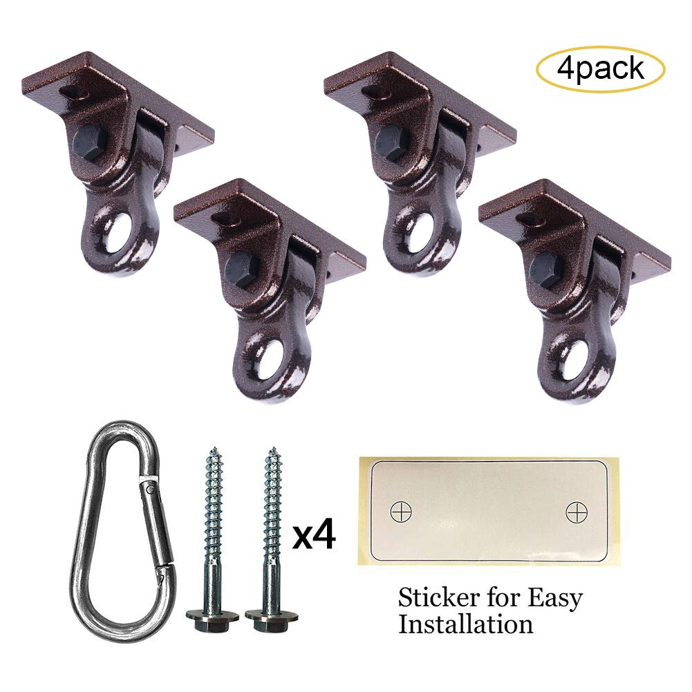 ABUSA Heavy Duty Black Swing Hangers Screws Bolts Included Over 5000 lb Capacity Playground Porch Yoga Seat Trapeze Wooden Sets Indoor Outdoor 2 Pack