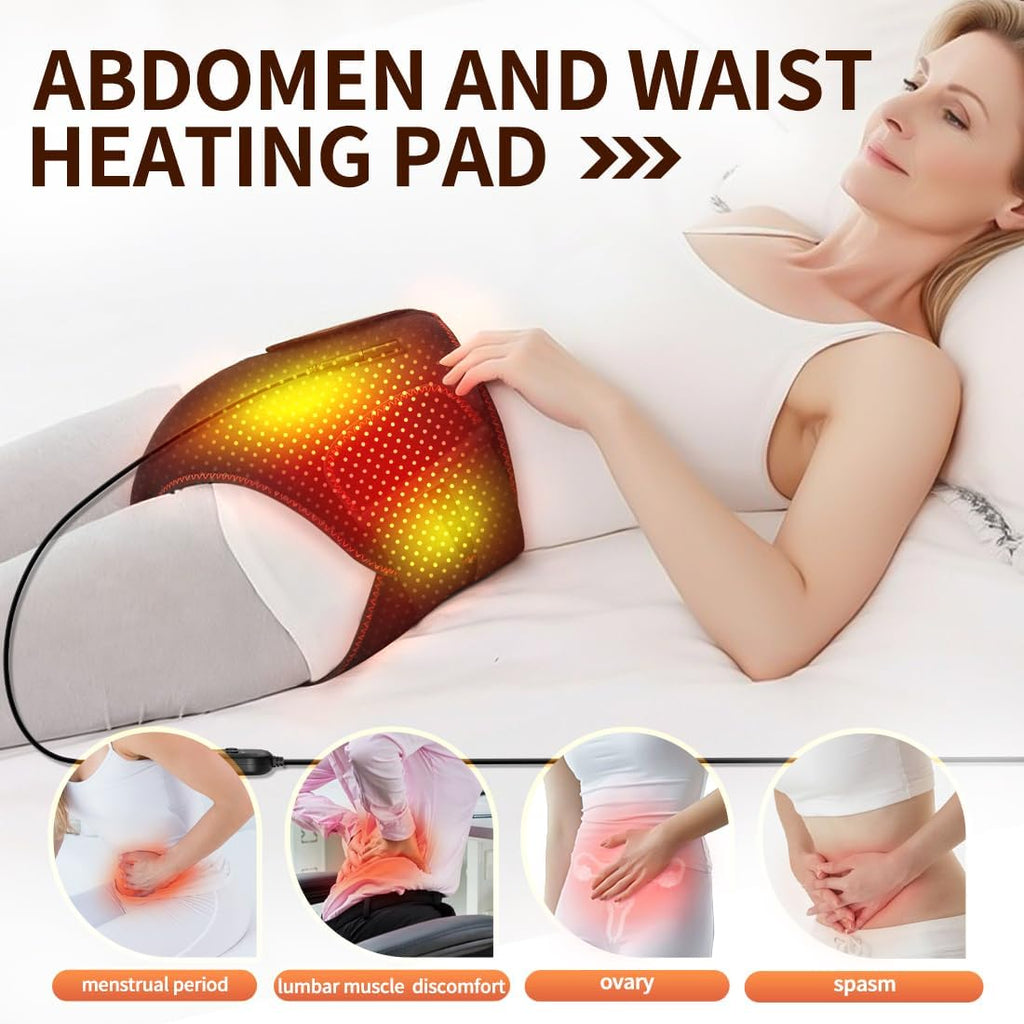 Heating Pad, Period Heating Pad for Period Cramps Massager for Women, Electric Heating Pad New Upgrade Menstrual Heating Pad for Abdomen Pain and Cramps Relief, Wrap Around Heating Pad