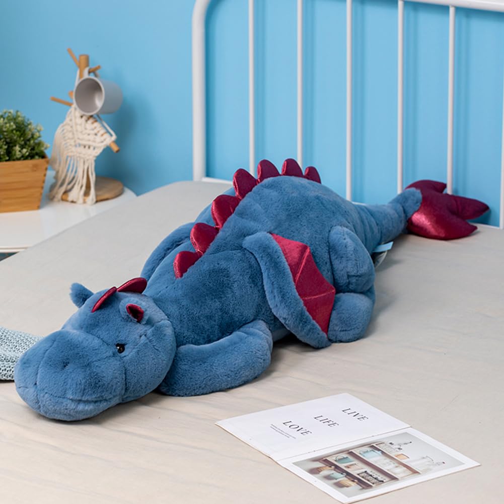 Little Weighted Dragon Stuffed Animal 27.6" 2Lbs, Small Black Weighted Plush Dragon Toy for Kids and Adults(2025 Weighted Version)