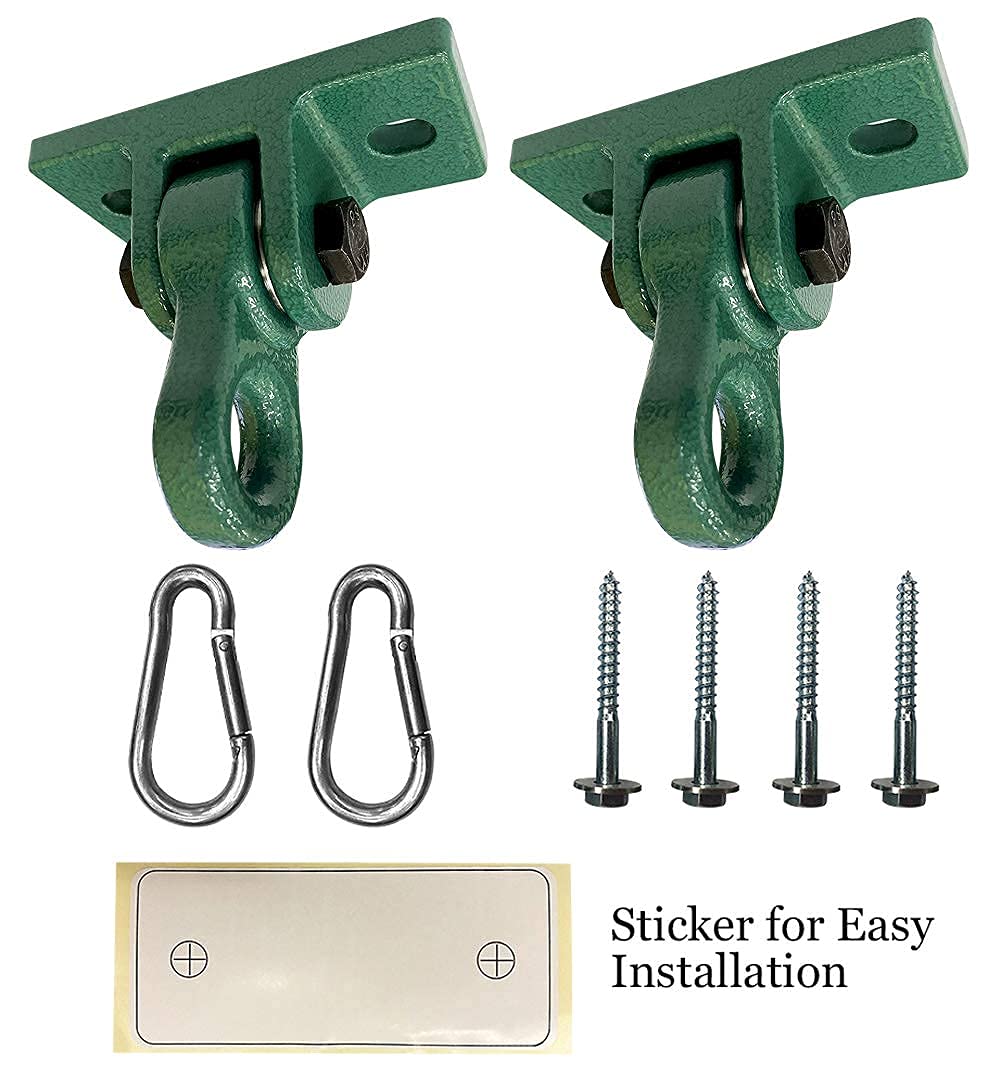 ABUSA Heavy Duty Black Swing Hangers Screws Bolts Included Over 5000 lb Capacity Playground Porch Yoga Seat Trapeze Wooden Sets Indoor Outdoor 2 Pack