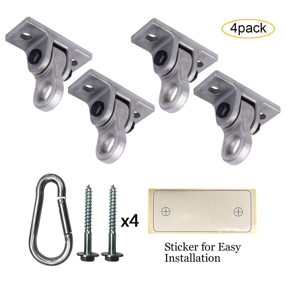 ABUSA Heavy Duty Black Swing Hangers Screws Bolts Included Over 5000 lb Capacity Playground Porch Yoga Seat Trapeze Wooden Sets Indoor Outdoor 2 Pack