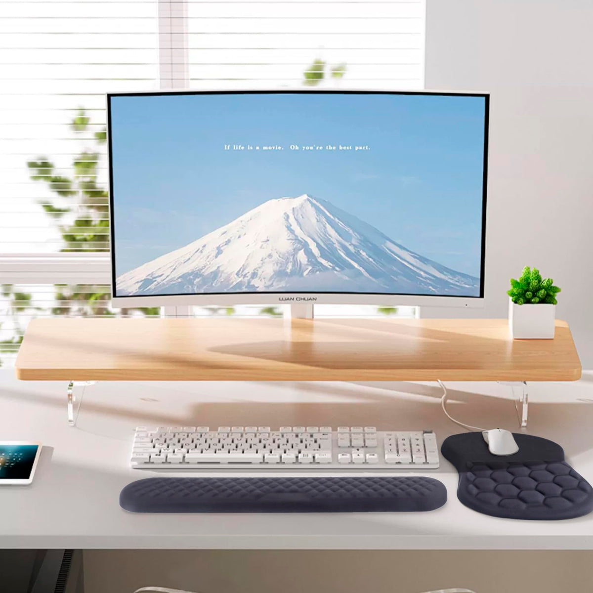 Ergonomic Mouse Pad with Wrist Support and Keyboard Wrist Rest Set | Memory Foam Wrist Cushion, Non-Slip PU Base, Massage Design, Relieves Wrist Pressure for Work, Gaming & Office Use